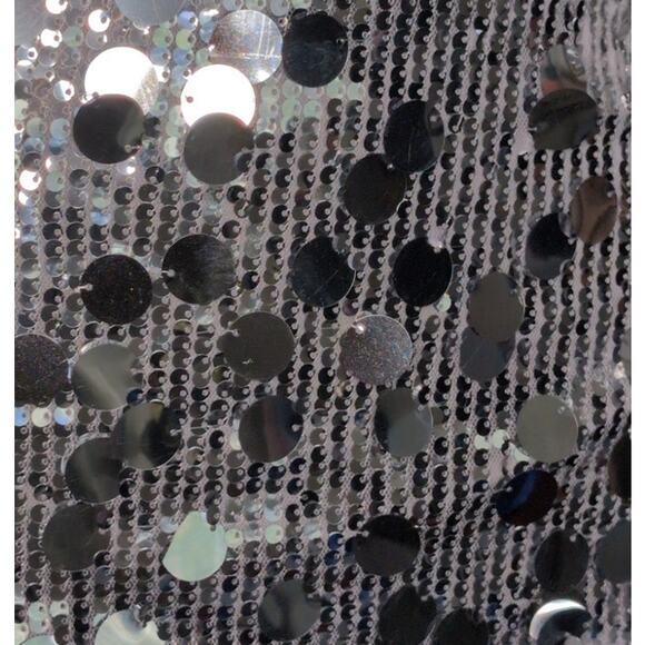 Silver Sequin Bodycon Strapless Mini Dress XS Bodycon Party Club Glam Festival - Picture 3 of 7